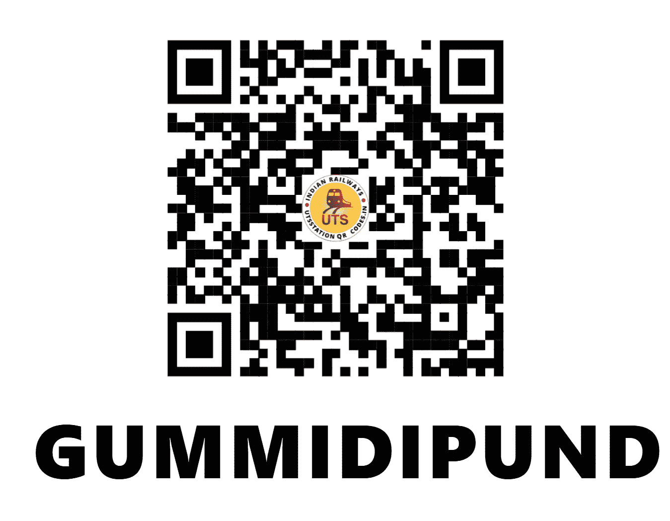 UTS QR Code for GUMMIDIPUNDI - GPD (SR - TAMIL NADU)